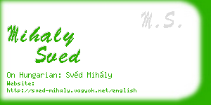 mihaly sved business card